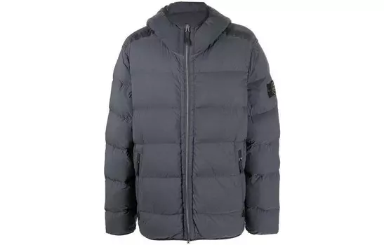 Пуховик мужской свинцово-серый Stone Island, серый