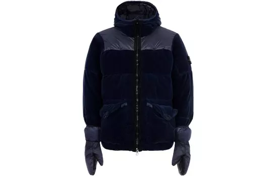 Пуховик мужской темно-синий Stone Island, темно-синий