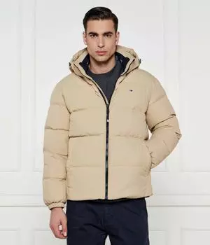 Пуховик мужской Tommy Jeans с капюшоном, бежевый