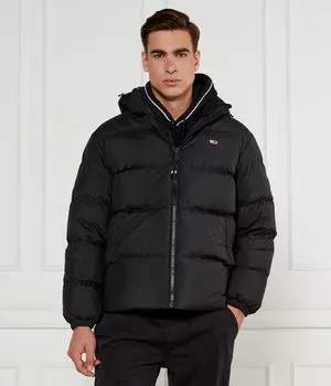 Пуховик мужской Tommy Jeans с капюшоном, черный