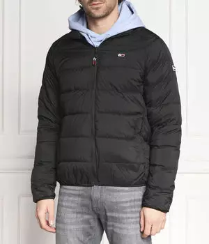 Пуховик мужской Tommy Jeans с воротником-стойкой, черный