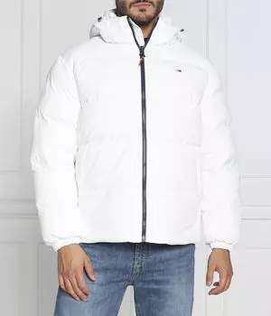 Пуховик мужской Tommy Jeans утепленный с капюшоном, белый