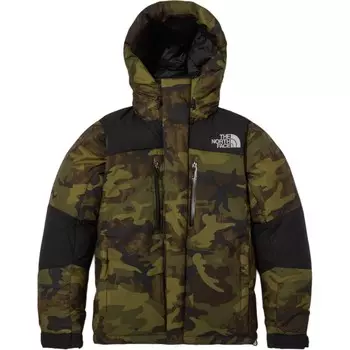 Пуховик мужской зеленый камуфляж The North Face, зеленый