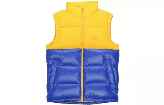 Пуховик мужской золотой и синий цвет блокировка Adidas Originals, цвет Gold and blue color blocking
