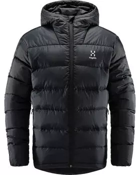 Пуховик на фото с капюшоном Haglfs, черный