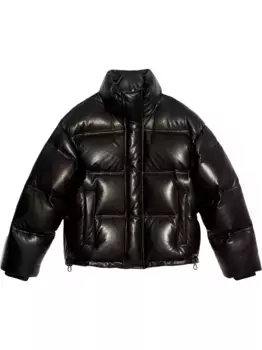 Пуховик на молнии AMI Paris, черный