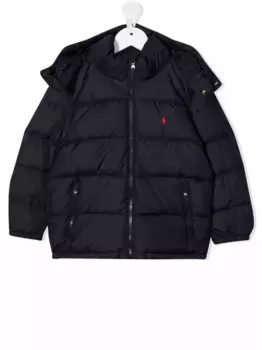 Пуховик на молнии POLO RALPH LAUREN KIDS, синий