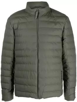 Пуховик на молнии с капюшоном Rains, зеленый