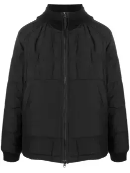 Пуховик на молнии с нашивкой-логотипом Stone Island, черный