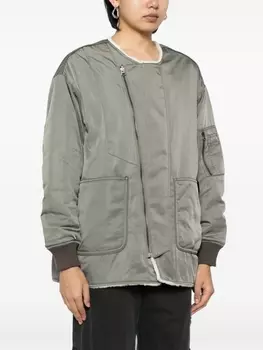 Пуховик на молнии с вышитым логотипом izzue, зеленый