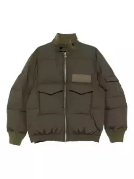 Пуховик на молнии SACAI, зеленый