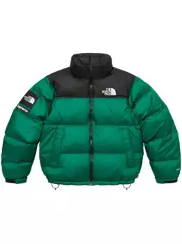 Пуховик Nuptse из коллаборации с The North Face Supreme, зеленый