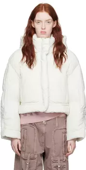 Пуховик Off-White с капюшоном Фарфоровый белый Acne Studios