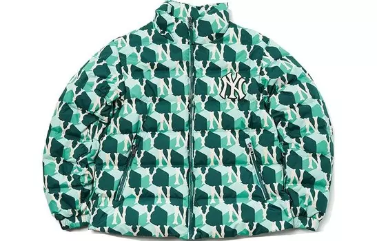 Пуховик Old Flower унисекс зеленый Mlb