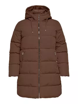 Пуховик ONLY Plus Size Stepp Mantel Parka CARNEWDOLLY, темно коричневый
