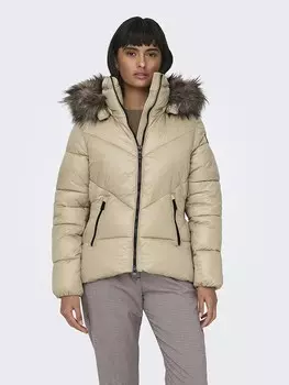 Пуховик ONLY Winterjacke, бежевый