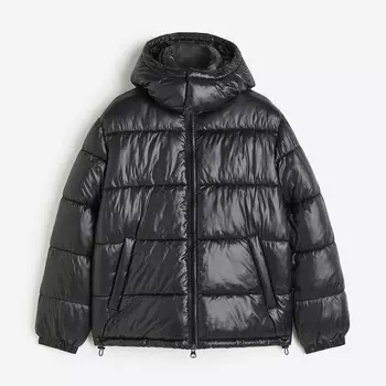 Пуховик оверсайз H&M, черный
