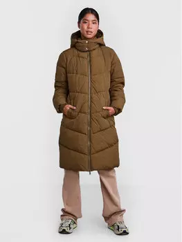 Пуховик оверсайз Pieces, зеленый