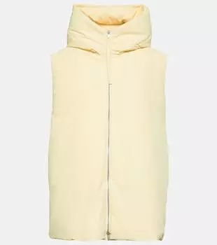 Пуховик оверсайз с капюшоном Jil Sander, бежевый