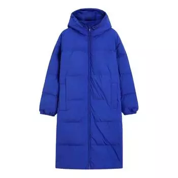 Пуховик Oysho Long Padded Flower Down, синий