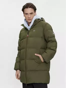 Пуховик повседневного кроя Tommy Jeans, зеленый
