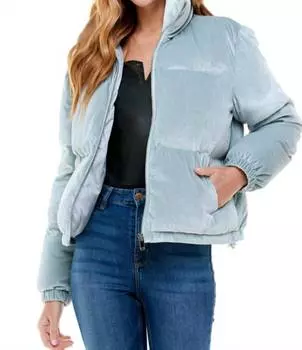 Пуховик пыльно-синего цвета TCEC