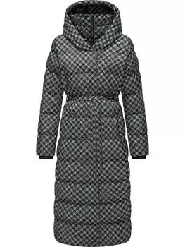 Пуховик ragwear Niara Long Print, цвет dusty green