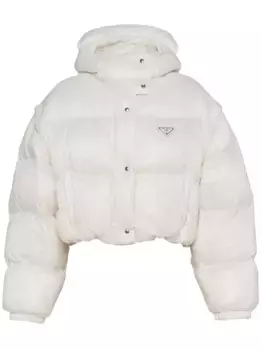 Пуховик Re-Nylon Prada, белый