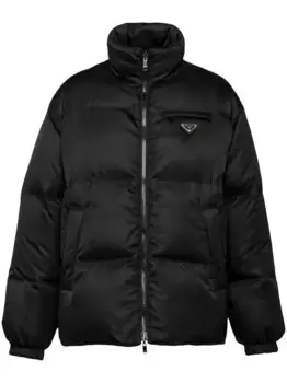Пуховик Re-Nylon средней длины Prada, черный