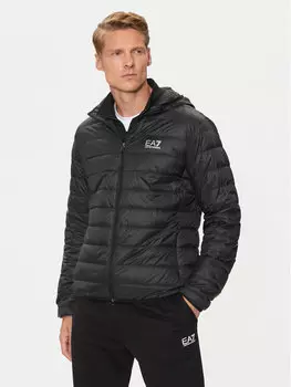 Пуховик regular fit Ea7 Emporio Armani, черный
