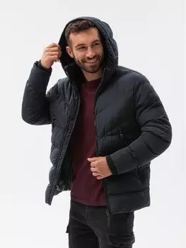 Пуховик regular fit Ombre, черный