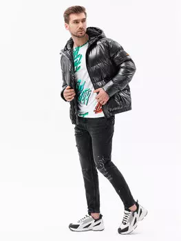 Пуховик regular fit Ombre, серый