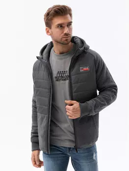 Пуховик regular fit Ombre, серый