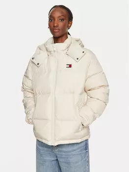 Пуховик regular fit Tommy Jeans, бежевый