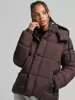 Пуховик Ripstop с капюшоном Superdry, сетка темного дуба
