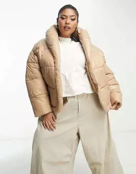 Пуховик River Island светло-бежевого цвета