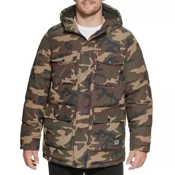 Пуховик с 4 карманами и капюшоном Big & Tall Levi's, цвет Camouflage