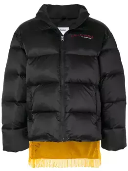 Пуховик с бахромой Doublet, черный