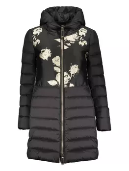 Пуховик с цветочным принтом Moorer, черный