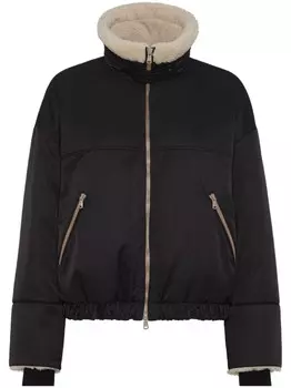 Пуховик с декором Monili Brunello Cucinelli, черный