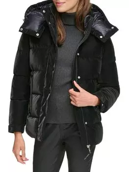 Пуховик с капюшоном Dkny, черный