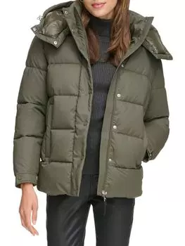 Пуховик с капюшоном Dkny, цвет Loden
