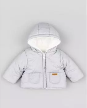 Пуховик с капюшоном для мальчика серого цвета Losan, серый