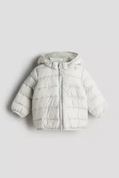Пуховик с капюшоном H&M, белый