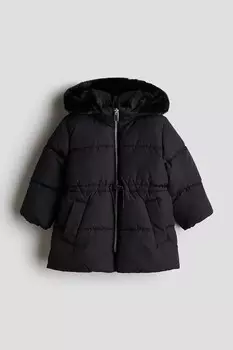 Пуховик с капюшоном H&M, черный