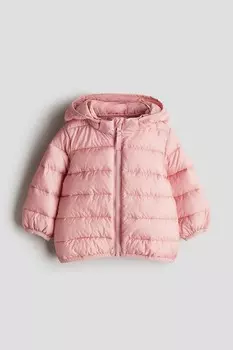 Пуховик с капюшоном H&M, розовый