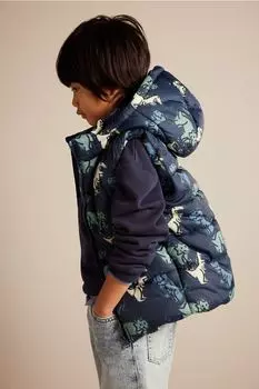 Пуховик с капюшоном H&M, синий