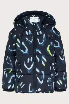 Пуховик с капюшоном Happy Face Monsoon, черный