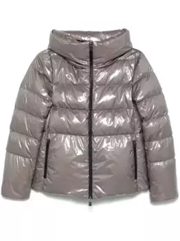 Пуховик с капюшоном Herno, серый