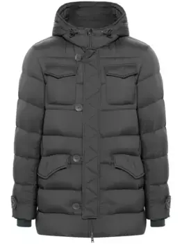 Пуховик с капюшоном Herno, серый